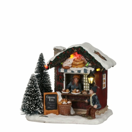 LuVille Kerstdorp Miniatuur Kaneelbroodjes - L12 x B9 x H11 cm