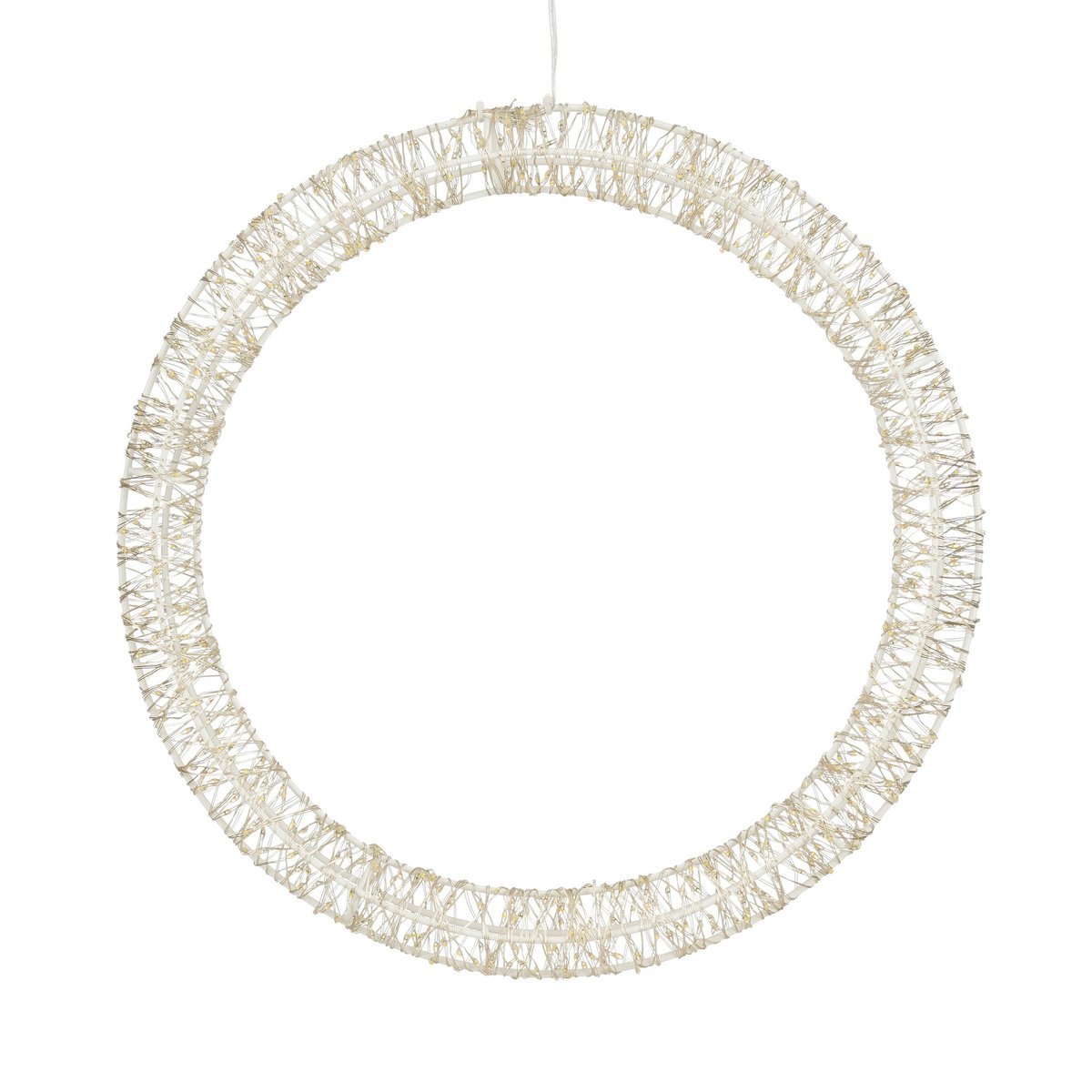 Kerstverlichting Cirkel met Warm Witte LED Lampjes - Ø36 cm - Metaal - Wit