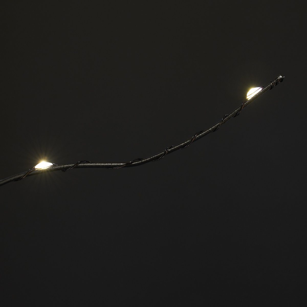 Boom met Warm Witte LED Verlichting - H200 x Ø18 cm - Zwart