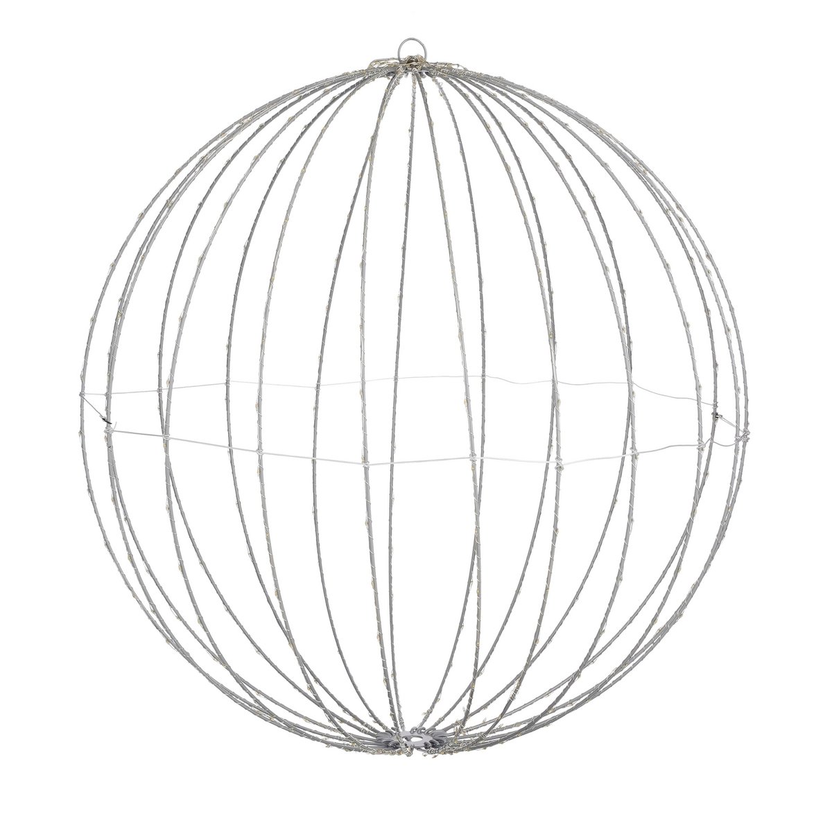 Kerstverlichting Bal met Klassiek Witte LED Lampjes - Ø60 cm - Zilver